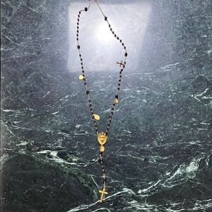 Dolce & Gabbana Gold and Black Rosary-Style Necklace